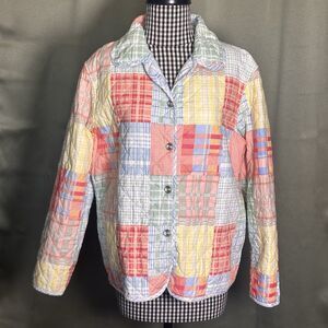 Alfred Dunner Jacket Womens 14 Quilted Patchwork Cottagecore Colorblock Grandma